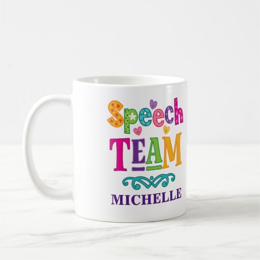 Therapeut-Geschenk des Sprache-Team-SLP Kaffeetasse (Links)