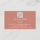 Therapeut Golden ScriptQR-Code Logo Natürliche Ros Visitenkarte (Rückseite)