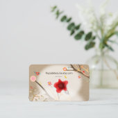 Therapeut Leinenpapier Visitenkarte (Stehend Vorderseite)