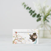 Therapeut Leinenpapier Visitenkarte (Stehend Vorderseite)