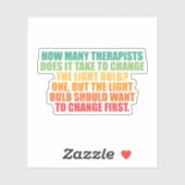 Therapeut Light Bulb Joke Aufkleber (Blatt)