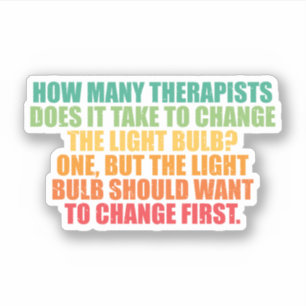 Therapeut Light Bulb Joke Aufkleber