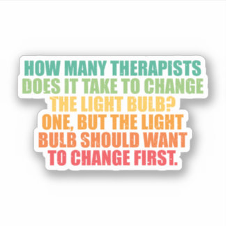 Therapeut Light Bulb Joke Aufkleber