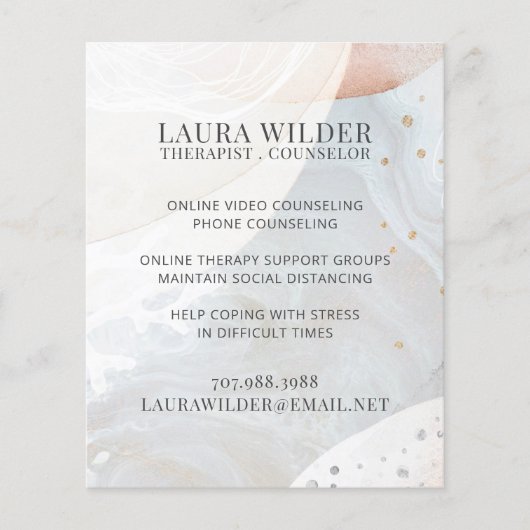 Therapeut online oder per Flyer (Vorne)