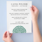 Therapeut online oder per Flyer (Hand)