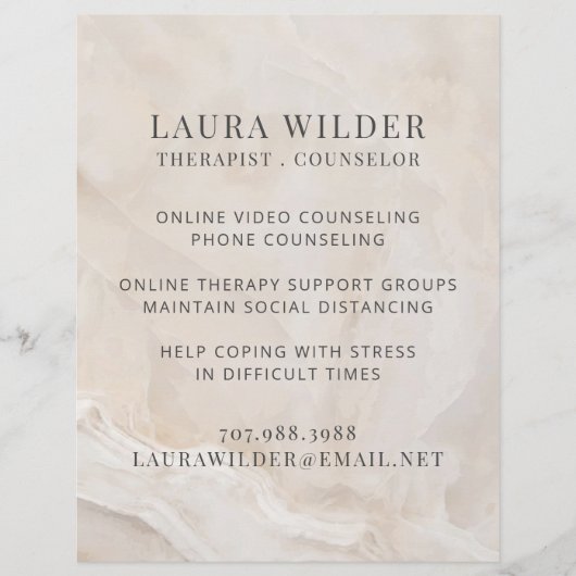 Therapeut online oder per Flyer (Vorne)