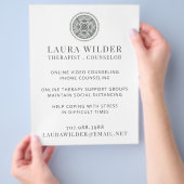 Therapeut online oder per Flyer (Hand)