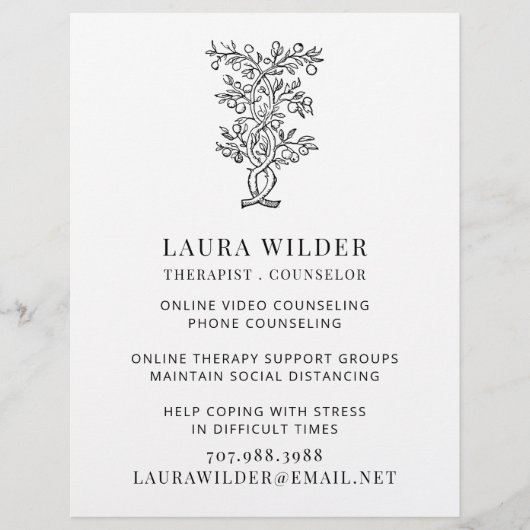 Therapeut online per Telefon Flyer (Vorne)