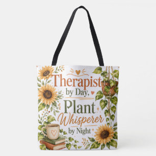 Therapeut Pflanzenflüsterer, Sonnenblumen  Tasche