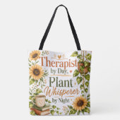 Therapeut Pflanzenflüsterer, Sonnenblumen Tasche (Rückseite)