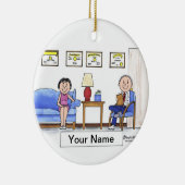 Therapeut, Psychologe - Mann Keramik Ornament (Rechts)