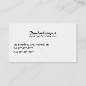 Therapeut-/Psychotherapeut-Visitenkarten Visitenkarte (Rückseite)