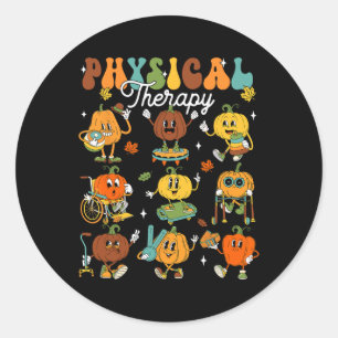 Therapeut Pumpkin Herbst Thanksgi Runder Aufkleber