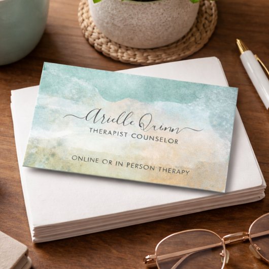 Therapeut Serene Abstrakt Watercolor Visitenkarte