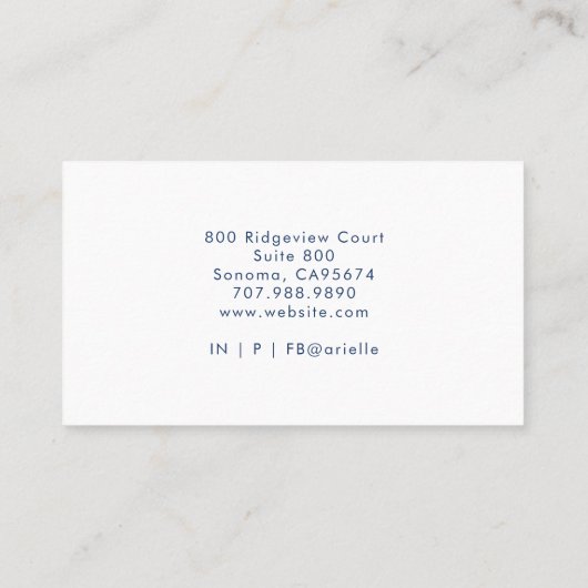 Therapeut Serene Indigo Watercolor Visitenkarte (Rückseite)