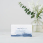 Therapeut Serene Indigo Watercolor Visitenkarte (Stehend Vorderseite)