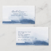 Therapeut Serene Indigo Watercolor Visitenkarte (Vorne/Hinten)