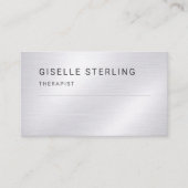 Therapeut Silver Metallic Professional Visitenkarte (Vorderseite)