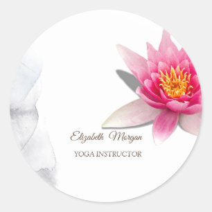 Therapeut, Wasserfarblotus, Yoga Runder Aufkleber