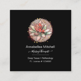 Therapeut Wellness-Center Sukkulente Yoga-Heilung Quadratische Visitenkarte