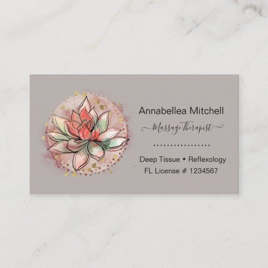 Therapeut Wellness-Center Sukkulente Yoga-Heilung Visitenkarte (Vorderseite)