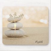 Therapeut Zen Stones Sand Gold Tree Silhouette Mousepad (Vorne)