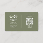 Therapeutin Personal Trainer Fitness Sage Modern Visitenkarte (Rückseite)