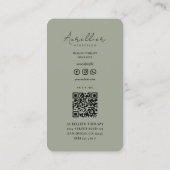 Therapeutin Physiotherapeutin Massage-Alter Grün Visitenkarte (Rückseite)