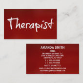 Therapeutin Red Business Card Visitenkarte (Vorne/Hinten)