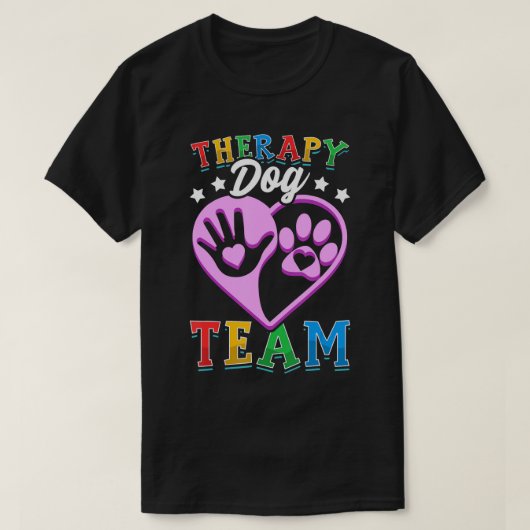 Therapeutische Dog Team Kleidung Farbenfrohe Gesta T-Shirt (Design vorne)