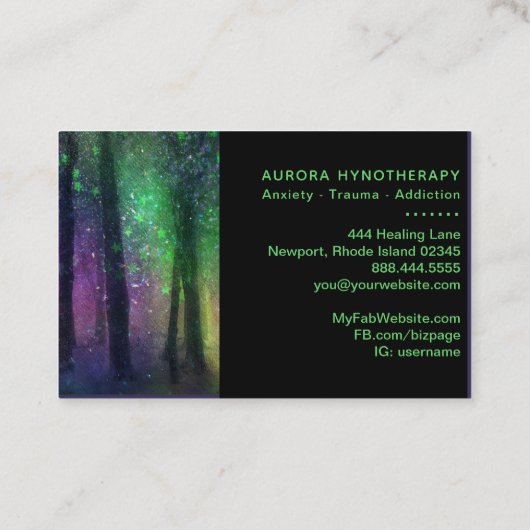 *~* Therapeutische Hypnotherapie Hypnoseberater Visitenkarte (Rückseite)
