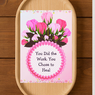 Therapie-Abschlusskarte – Rosa Florale Ermutigung Dankeskarte