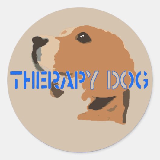 THERAPIE DOG SIGN BEAGLE RUNDER AUFKLEBER (Vorderseite)