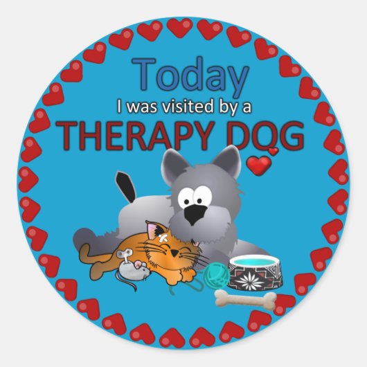 Therapie Dog Souvenir Aufkleber (Vorderseite)