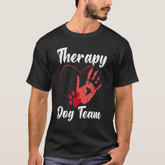 Therapie Dog Team Gruppe Dog Handler für Tierversu T-Shirt (Vorderseite)