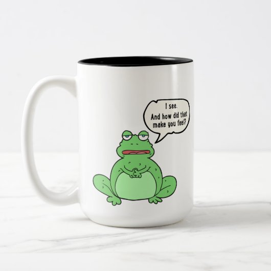 Therapie-Frosch-Tasse will, um zu können, Sie sich Zweifarbige Tasse (Links)