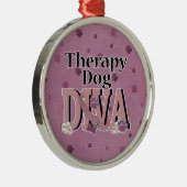 Therapie-Hund-DIVA Silbernes Ornament (Rechts)