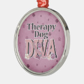 Therapie-Hund-DIVA Silbernes Ornament (Links)