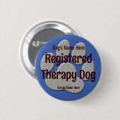 Therapie Hund ID - blau Button (Vorne & Hinten)