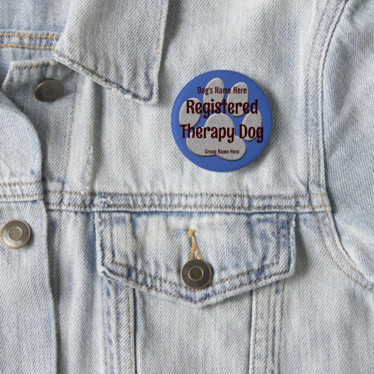 Therapie Hund ID - blau Button (Beispiel)