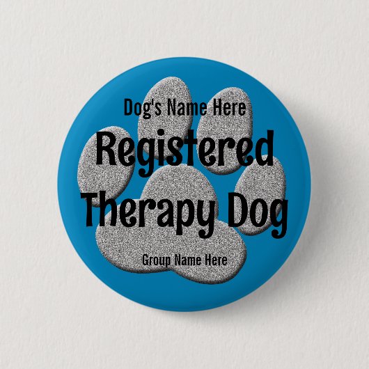 Therapie Hund ID - tiefblau Button (Vorderseite)