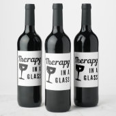 Therapie in einem Glas Zitat Weinetikett (Flaschen)
