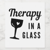 Therapie in einem Glas Zitat Weinetikett (Einzelnes Label)