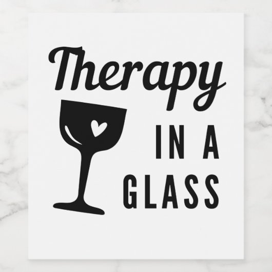 Therapie in einem Glas Zitat Weinetikett (Einzelnes Label)