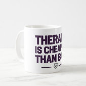 Therapie ist billiger als Kaution Kaffeetasse (Vorderseite Links)