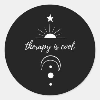 Therapie ist cool Selbstbewusstsein Psychische Ges Runder Aufkleber