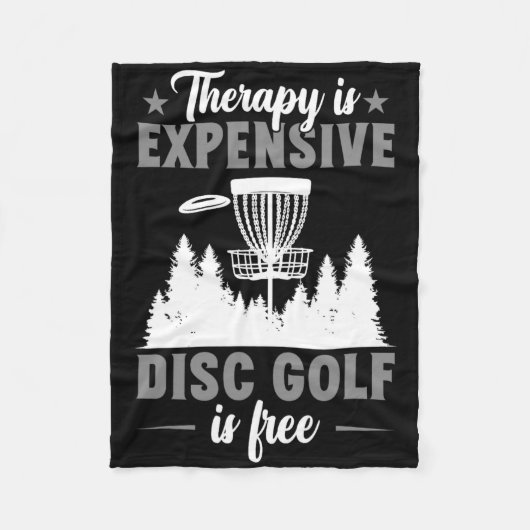 Therapie ist teuer Disc Golf Disc Golfer Fleecedecke (Vorderseite)