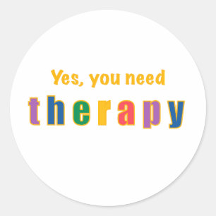 Therapie Runder Aufkleber