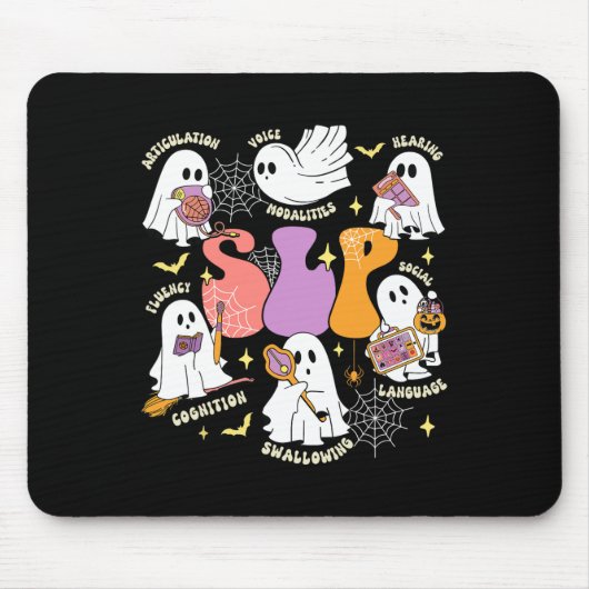 Therapie Spooky Slp Halloween Niedlich Ghost Mousepad (Vorne)