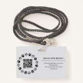 Therapie Tier-ID Foto Barcode Rot Grau Ausweis (Rückseite mit Schlüsselband)